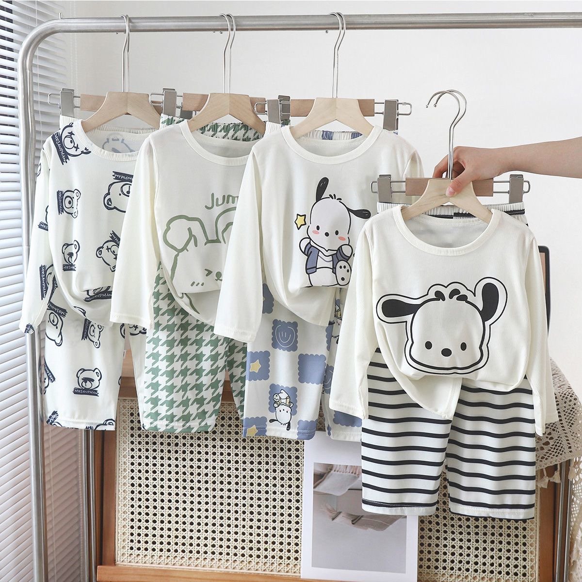 New Arrival Kids' Summer clothing Sleepwear Set - Lightweight Long-Sleeve Pajamas with Cute Cartoon Prints for Boys and Girls
