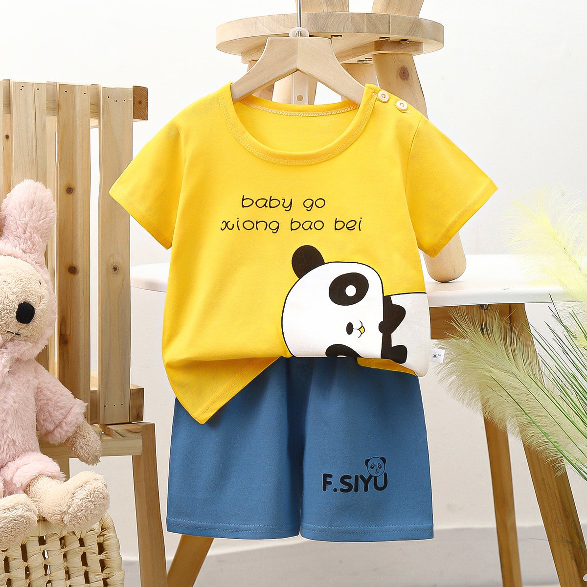 New Children's clothes suit summer baby boy clothes suit T-shirt short 2 pieces of casual cotton spring
