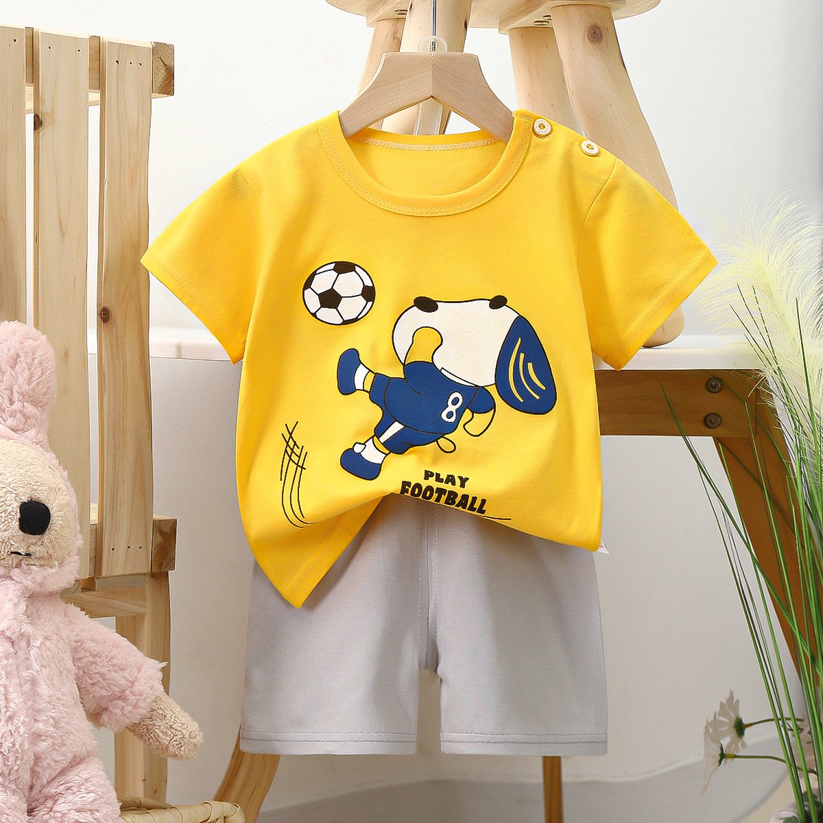 New Children's clothes suit summer baby boy clothes suit T-shirt short 2 pieces of casual cotton spring