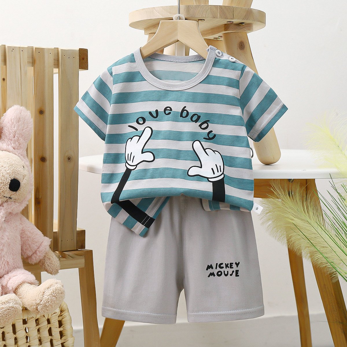 New Children's clothes suit summer baby boy clothes suit T-shirt short 2 pieces of casual cotton spring
