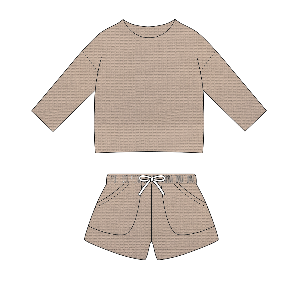 Wholesale black striped knitted cotton toddler boys clothing sets summer oversize polo raglan shirt kids boy shorts set