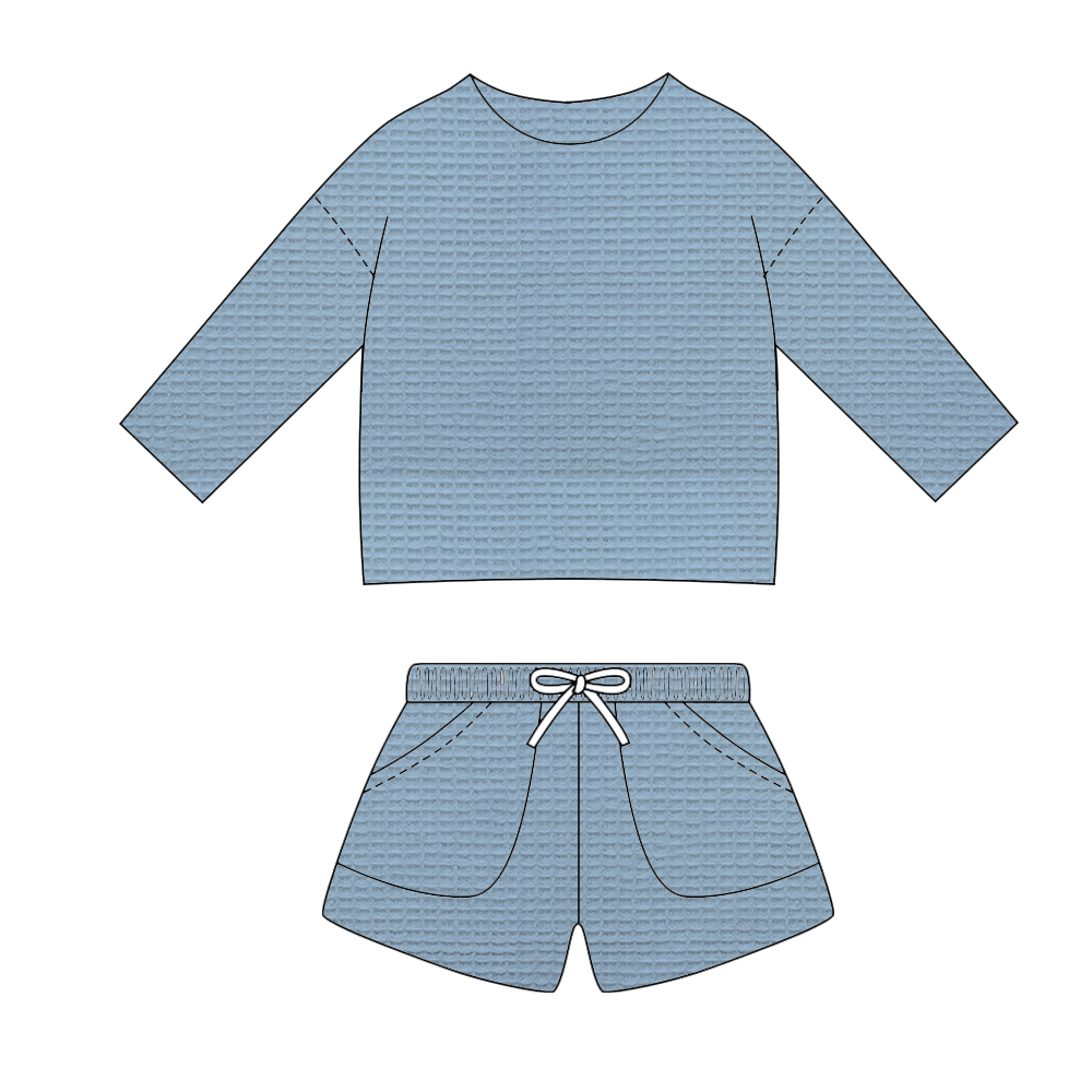 Wholesale black striped knitted cotton toddler boys clothing sets summer oversize polo raglan shirt kids boy shorts set