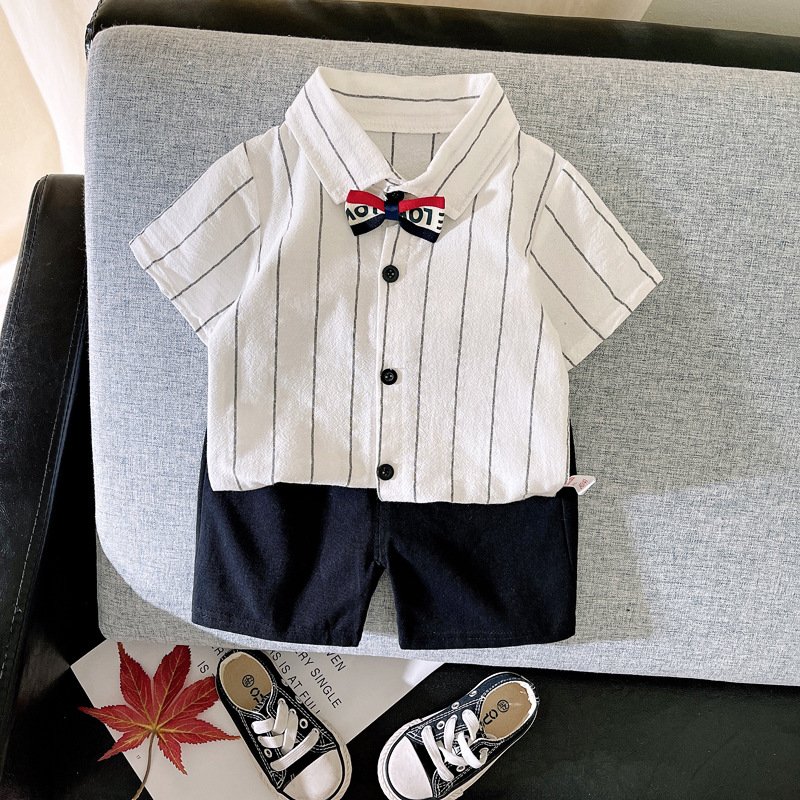 Hot Sale 2024 Summer Style Children Clothing Sets Baby Boy Clothes Short Sleeve Cartoon Printed Casual Wear Kids Wear Cotton