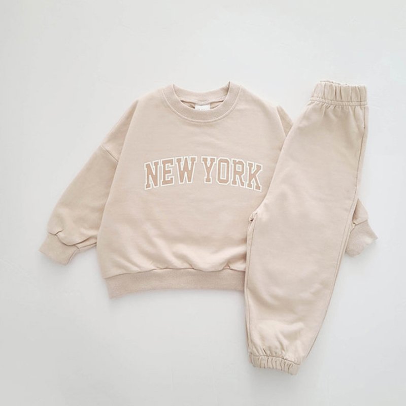 Autumn Baby Clothing Letter New York Printed Newborn Boys Girls Long Sleeve Pants Two Piece Sports Set