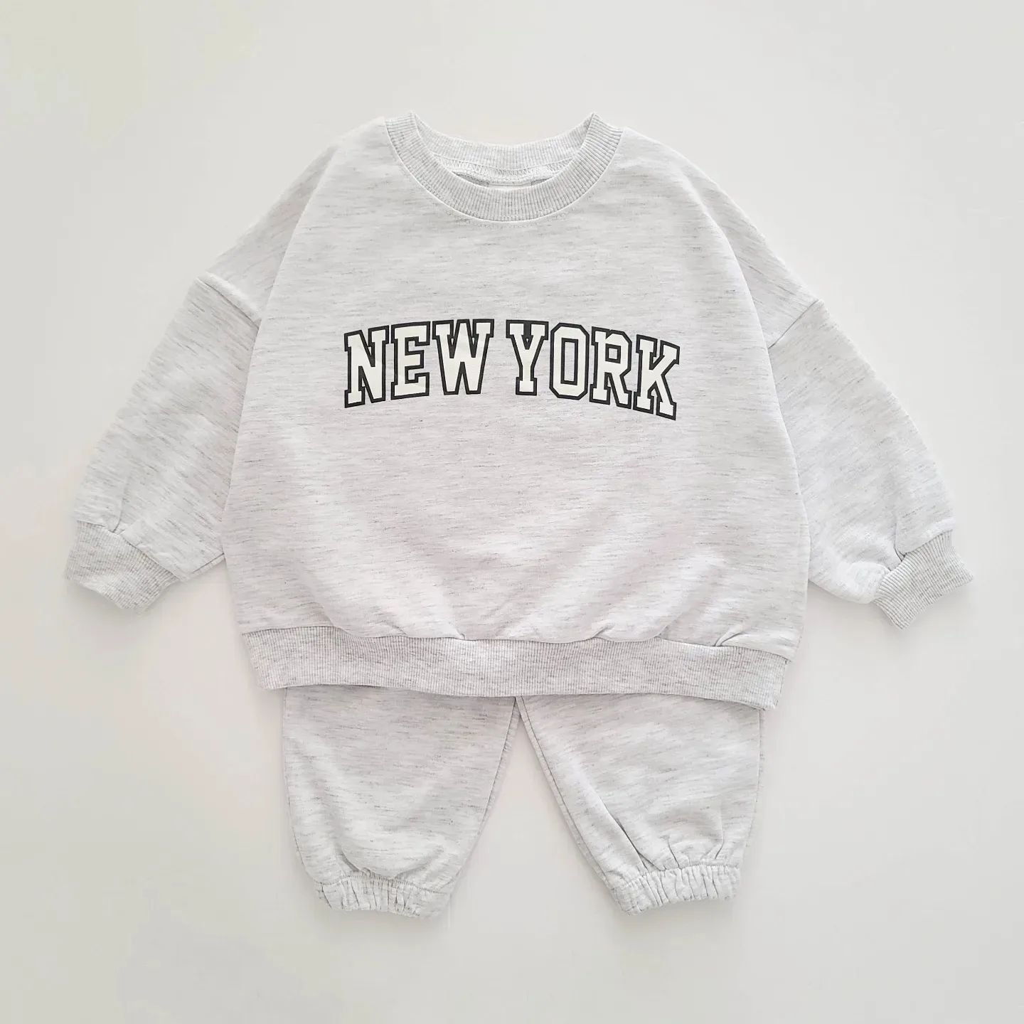 Autumn Baby Clothing Letter New York Printed Newborn Boys Girls Long Sleeve Pants Two Piece Sports Set