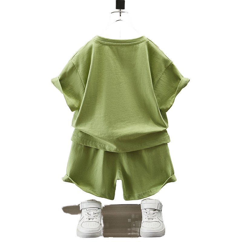2024 Summer Casual Cartoon Print Outwear Suit for Kids T-shirt and Shorts 2pcs Clothing Set for Teenagers Boys