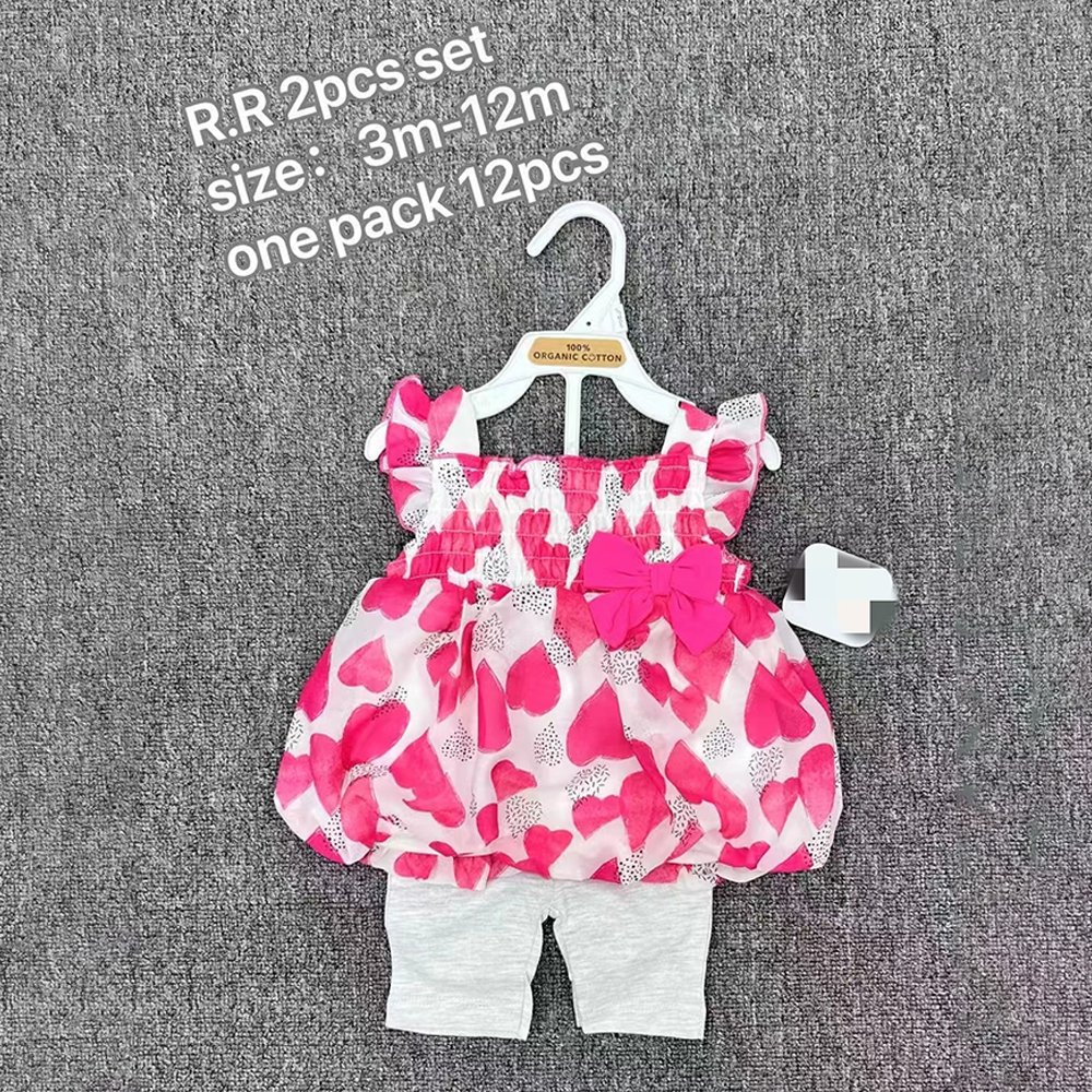 Wholesale Summer Newborn Baby Birthdays Party Dress Set 0-12m Girls Baptism Flower Princes Dress +Pants 2 Pcs Sets