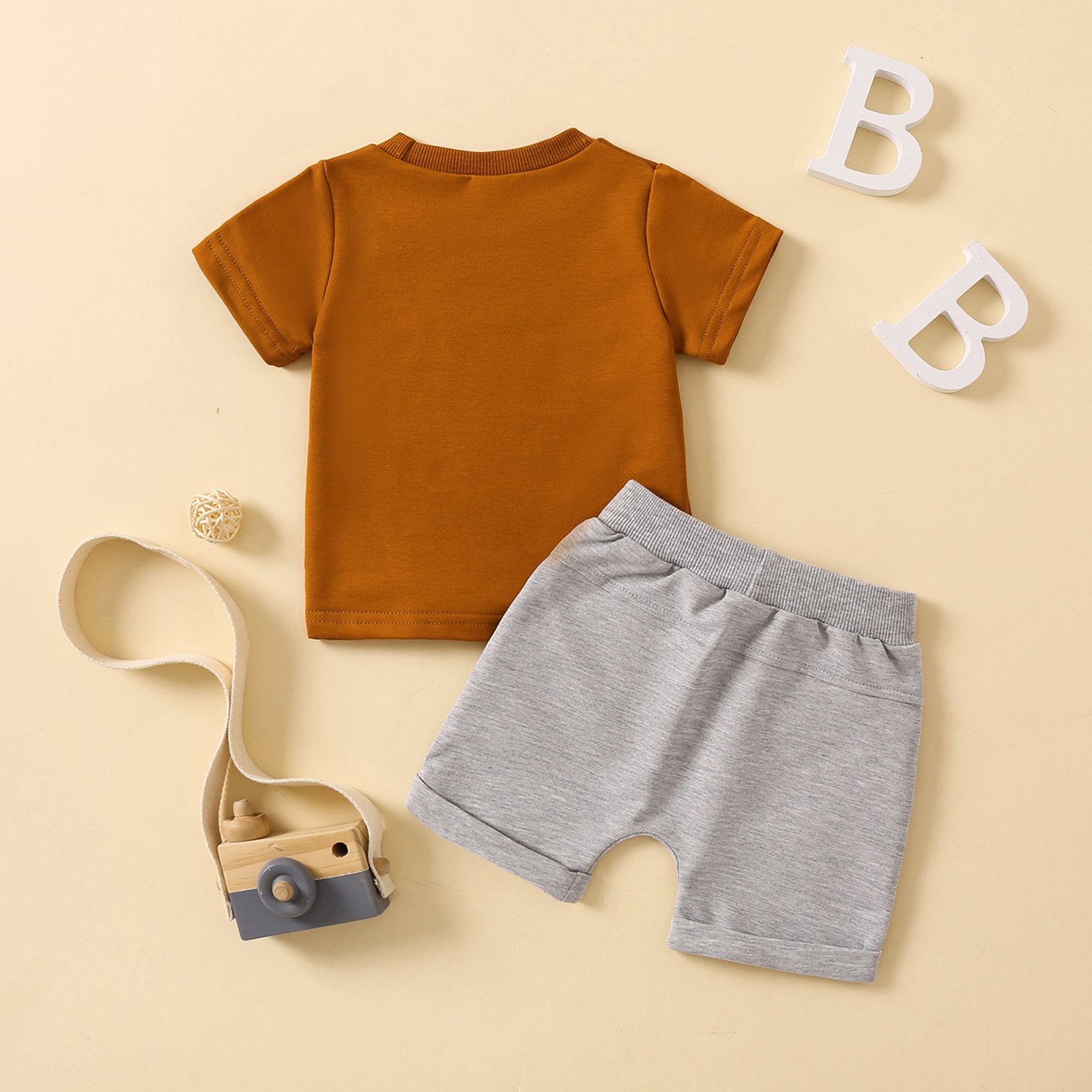 Thin Summer Boys Jogging Suit Sets Round Neck Kids 2 Piece Sets Boys White Toddler Boys Clothing Sets