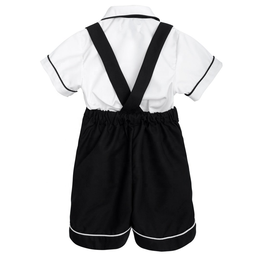 Baby Boy Clothing Set 3 Pieces Outfits Short Sleeves Shirt UK Style Black Short Shoulder 2 Pants Special Occasion - Paul 2 Set