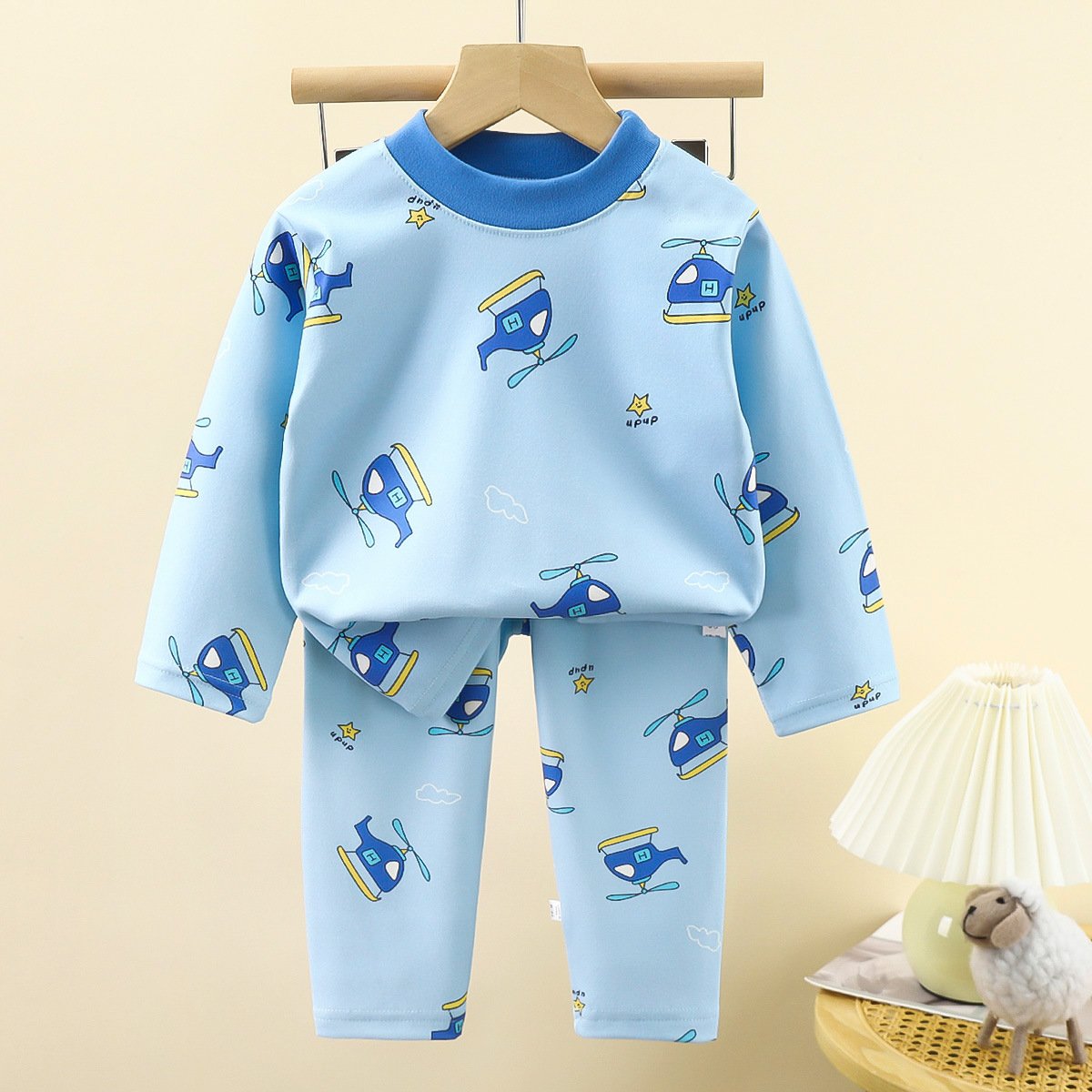 Children's underwear boys and girls autumn and winter two sets of warm children's clothing base shirt home wear
