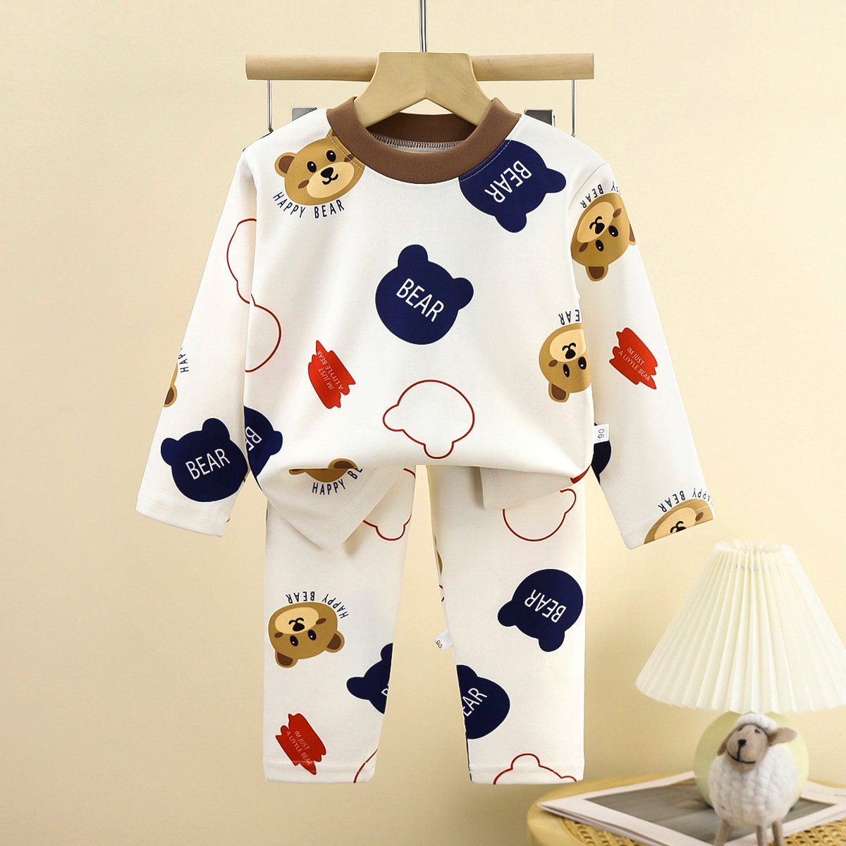Children's underwear boys and girls autumn and winter two sets of warm children's clothing base shirt home wear