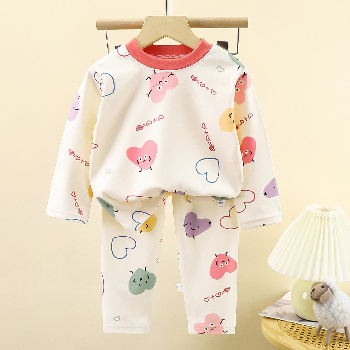 Children's underwear boys and girls autumn and winter two sets of warm children's clothing base shirt home wear