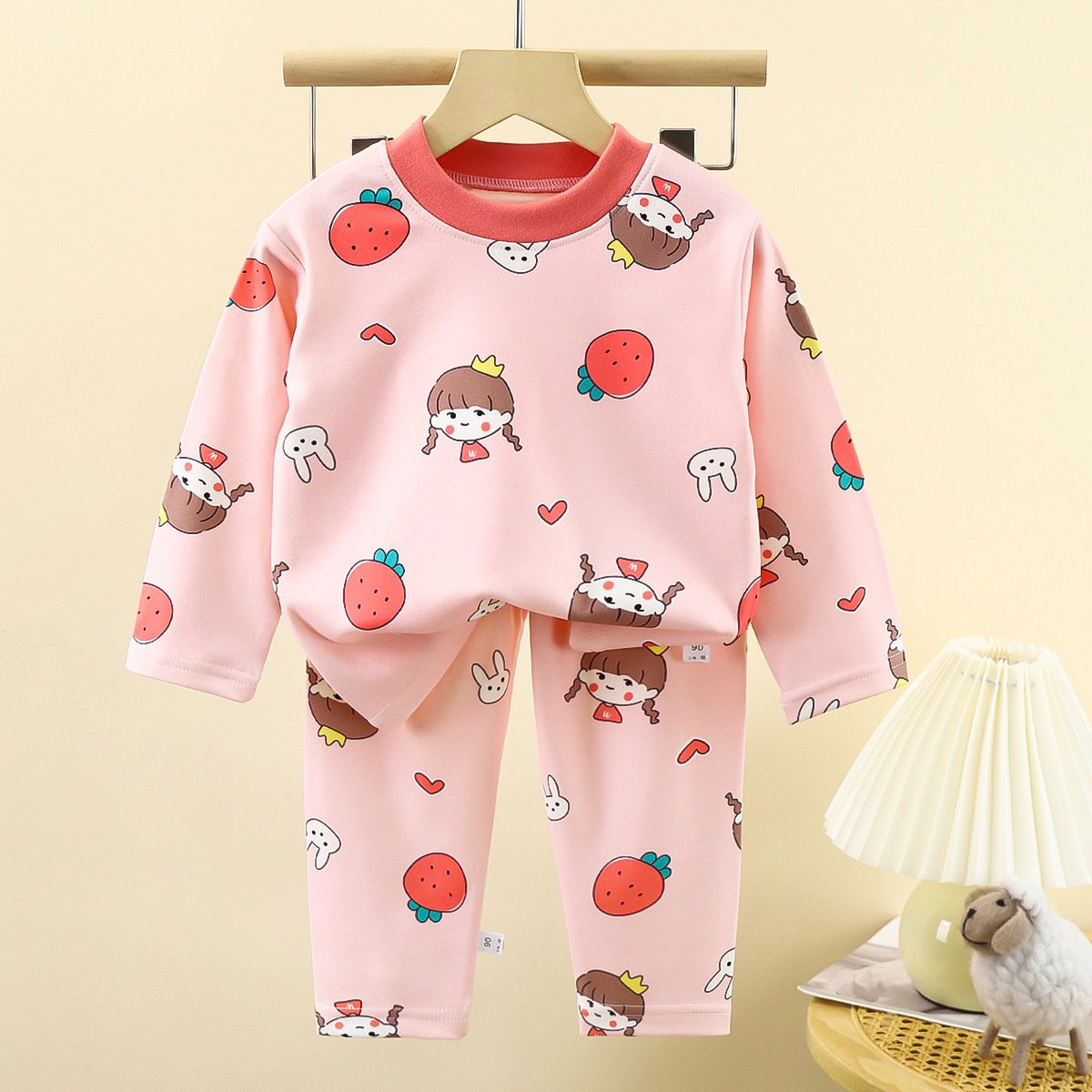 Children's underwear boys and girls autumn and winter two sets of warm children's clothing base shirt home wear