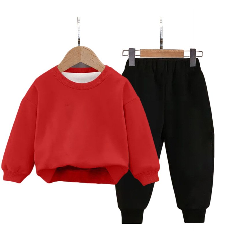 Children's clothing autumn cartoon thickened top and pants set