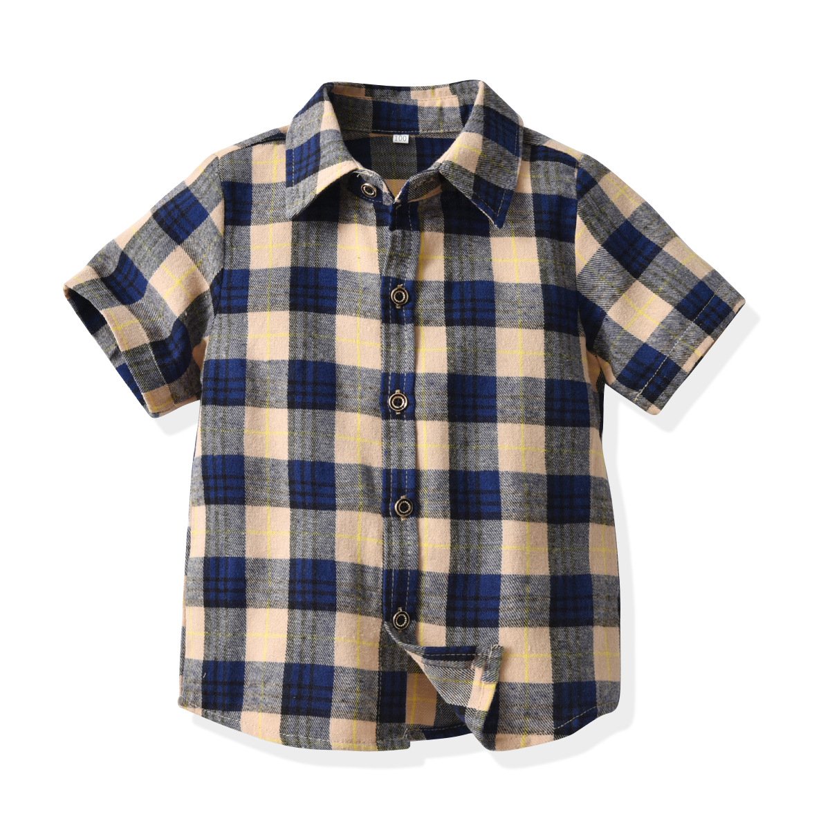 Baby Boys Formal Clothing Set Short Sleeve Shirt Pants 2pcs Custom Kids Plaid Shirt Toddler Wear Designer Summer Clothes Suit