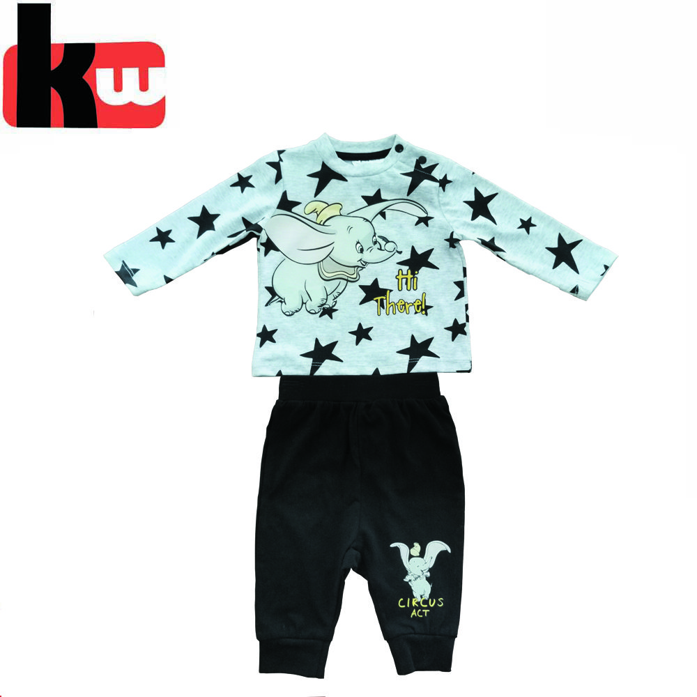 Comfortable Baby Set Dumbo Cartoon Printing Baby Clothing Sets Kids Clothing Sets Boys Full Casual OEM Service BSCI Soft Shell