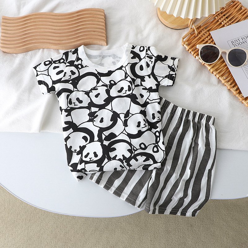 Children's Short Sleeve Set Baby Cotton T-shirt Summer Baby Clothing Children's Clothing