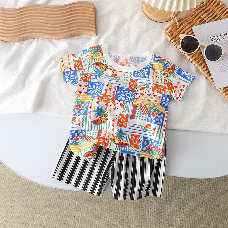 Children's Short Sleeve Set Baby Cotton T-shirt Summer Baby Clothing Children's Clothing