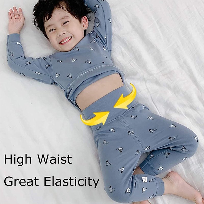 Toddler Baby Boys Clothing Sets Organic Cotton Nightgown Girls Sleepwear High Waist Pants Pajama Set Fall Winter Clothes