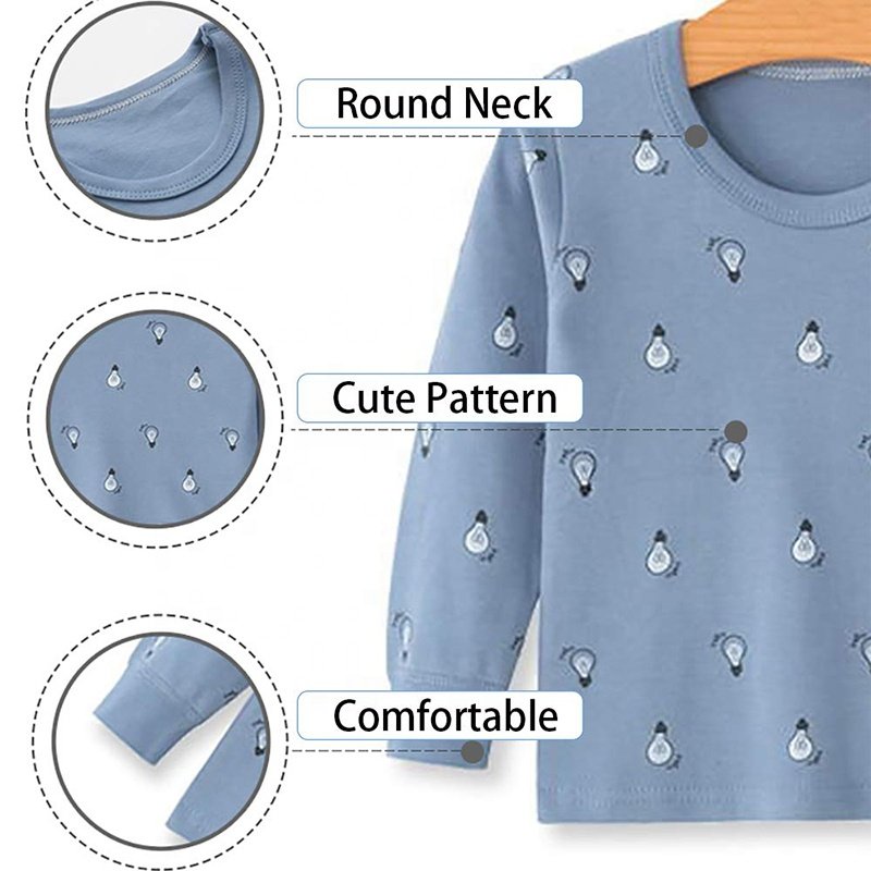 Toddler Baby Boys Clothing Sets Organic Cotton Nightgown Girls Sleepwear High Waist Pants Pajama Set Fall Winter Clothes