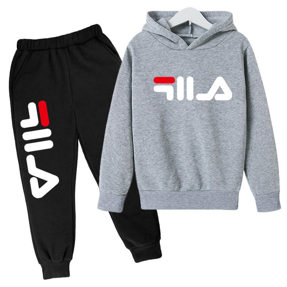 Autumn Baby Boy Girl Casual Tracksuit Children Print Cotton Children's Tops + Pants Boys Clothing Suits 3-12 Years Sport Suits