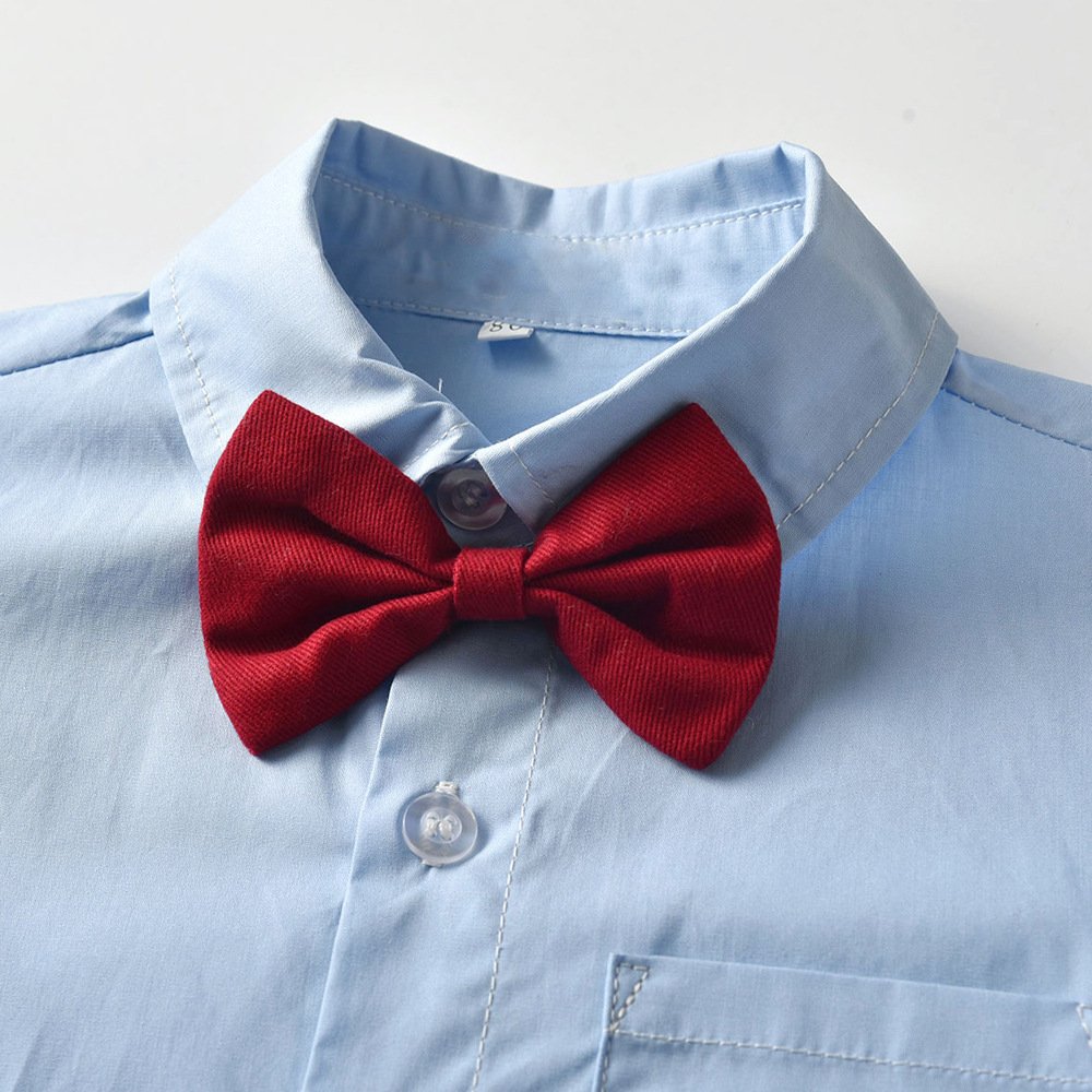 Custom Cotton Boy Outfit Sets Shirt+Shorts 2-Piece Formal High Quality Toddler Clothes Set Children's Clothing For Boy