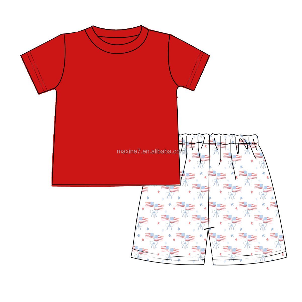 4th of July Kids Clothes Outfits Summer Boutique American Flag Baby Boys Clothing Sets