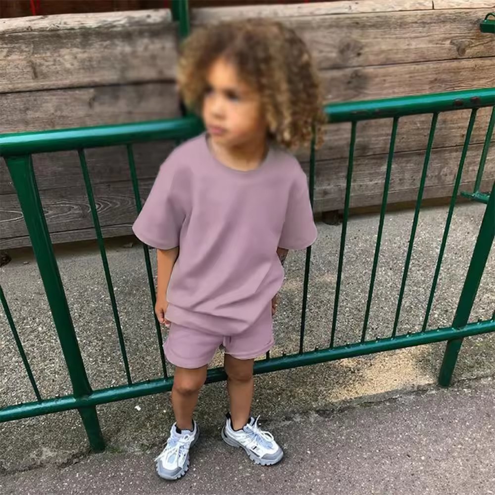 Wholesale Two Piece Kids Clothes Set Cotton Short Sleeve Boys Clothing Sets Summer 2023