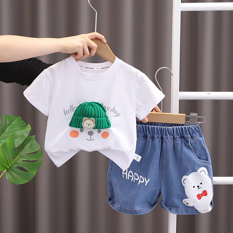 2024 Summer New boy Kids Short Sleeve Shorts Sets Factory customization OEM Service Availab T-shirt Boys clothing sets