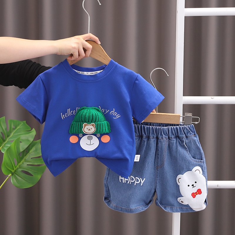 2024 Summer New boy Kids Short Sleeve Shorts Sets Factory customization OEM Service Availab T-shirt Boys clothing sets