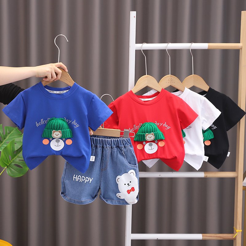 2024 Summer New boy Kids Short Sleeve Shorts Sets Factory customization OEM Service Availab T-shirt Boys clothing sets