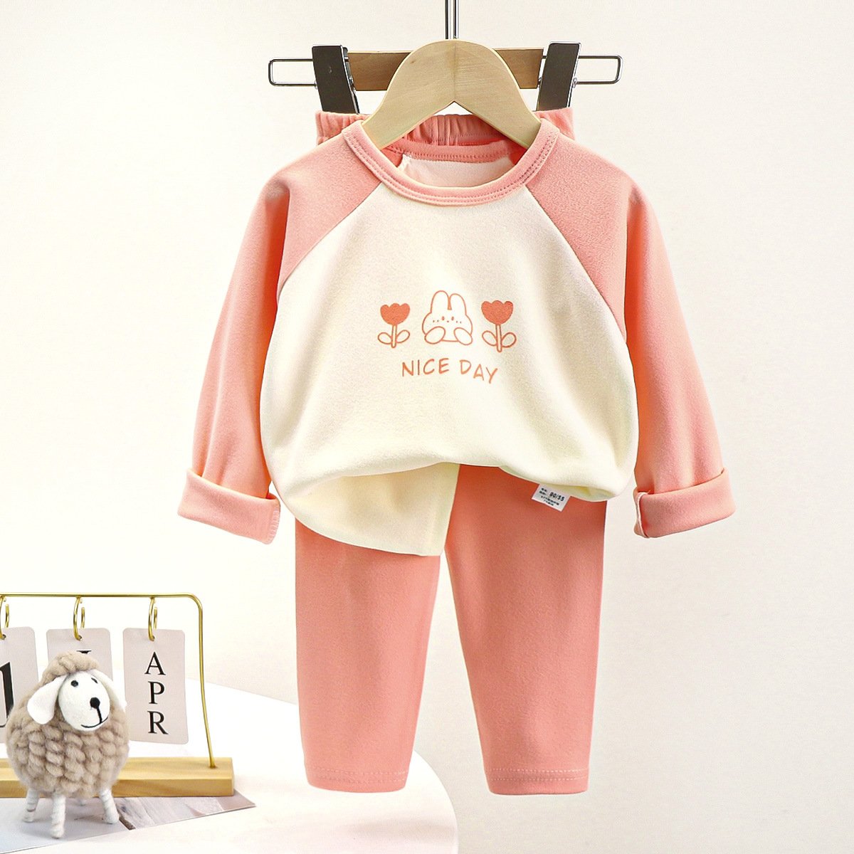 Autumn New Children's Underwear Set Baby Comfortable De Rong Warm Clothing Set Wholesale