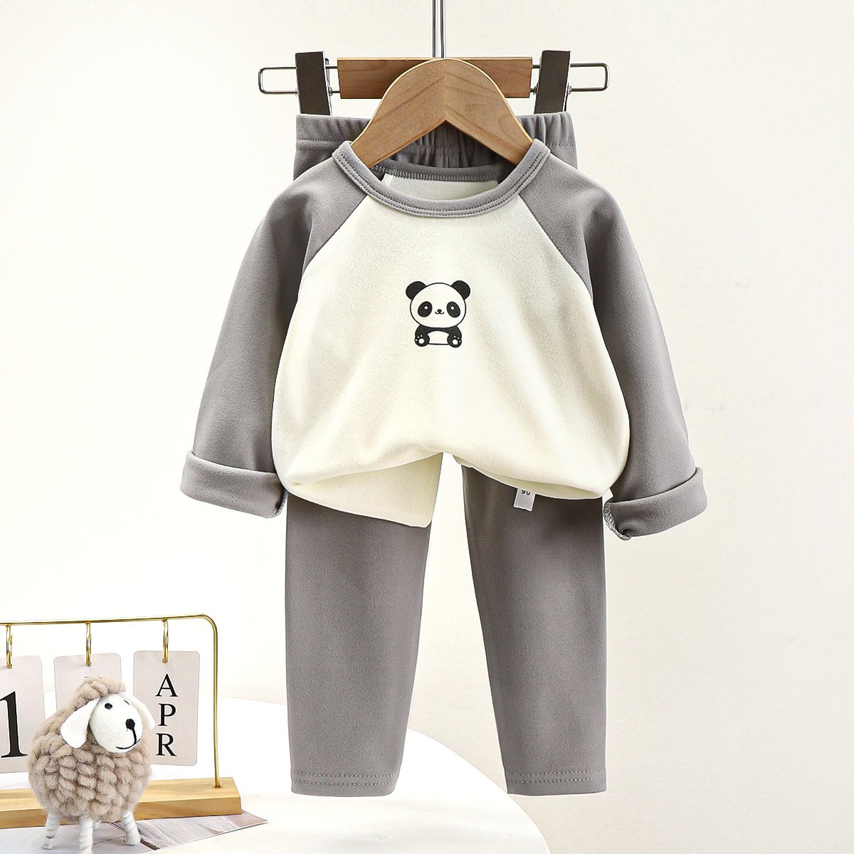 Autumn New Children's Underwear Set Baby Comfortable De Rong Warm Clothing Set Wholesale