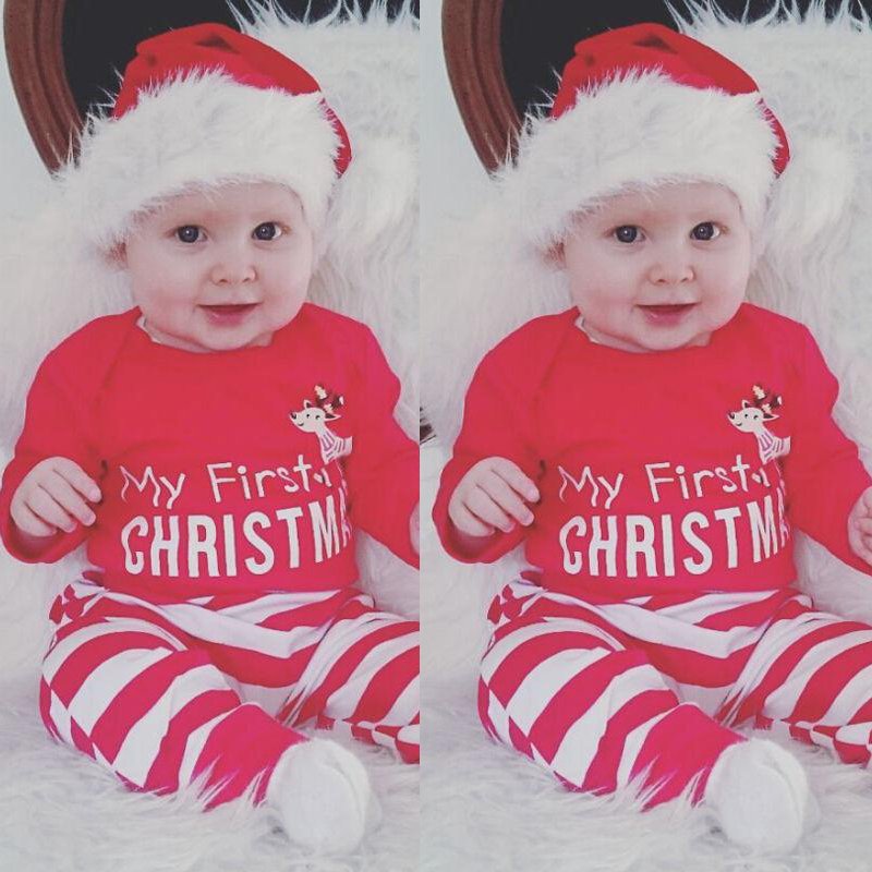 Baby boy outfits long sleeve baby christmas clothes 2 pcs cute toddler girls clothing sets