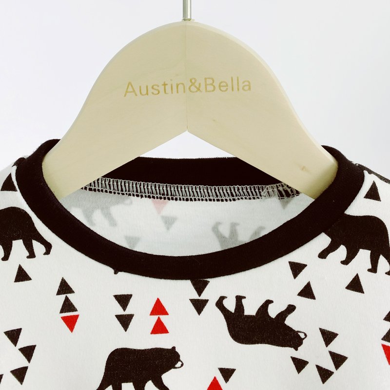 Austin Bella Custom Wholesale boutique baby boys' clothing sets 100% cotton cute animal long sleeve baby clothing sets