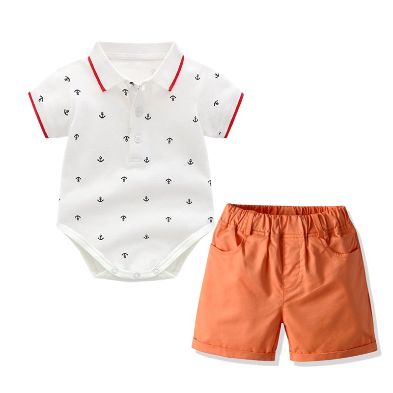 Children's Boys Newborn Baby Clothes Set 2pcs Kids Button up Top Shirt +Overalls 2PCS Outfits Summer baby Clothing Gentleman Set