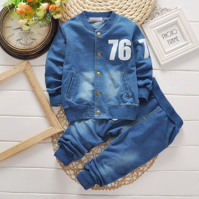 Children's autumn long sleeve set foreign trade boy cowboy Korean version boys clothing sets