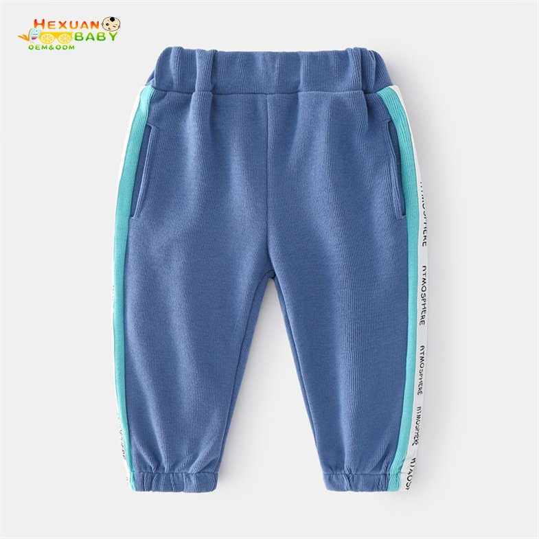 Wholesale kids two-piece sport clothes round neck plain printing long sleeve boys clothing sets