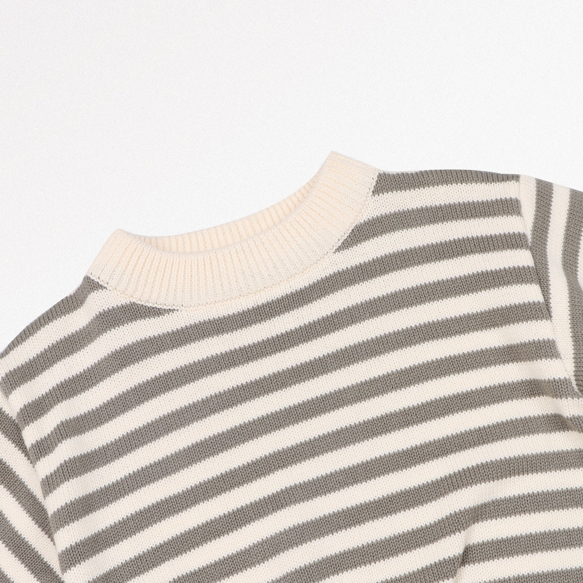 Baby Sweaters Dropped Shoulder Baby Boys Clothing Set 100% Cotton Knitted Sweater Shorts Sleeves Striped Kids Clothes Set