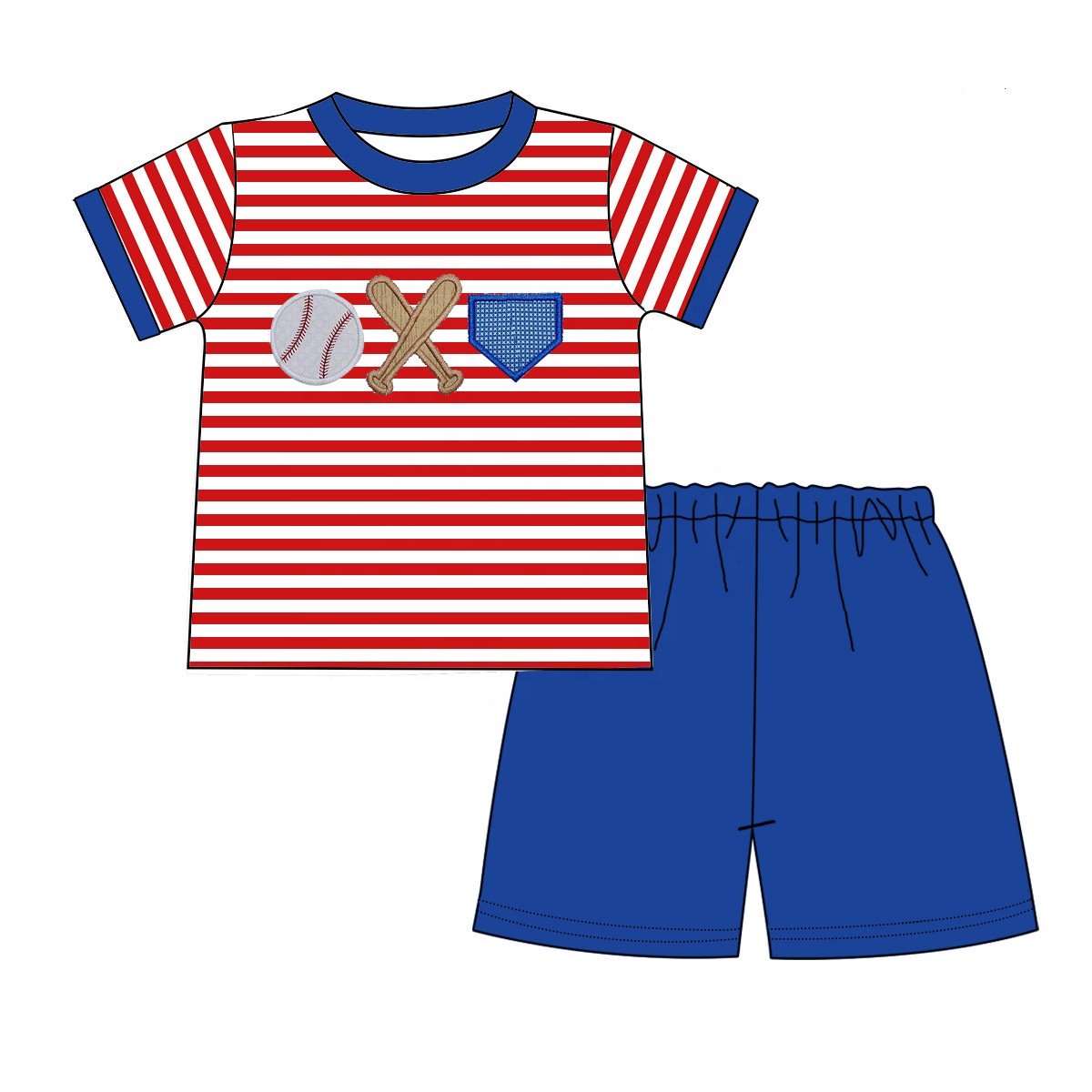 Children Boys Spring Summer Applique Shortie Sets Kids ZOO Animals Smocked Boutique Shorts Clothing Set