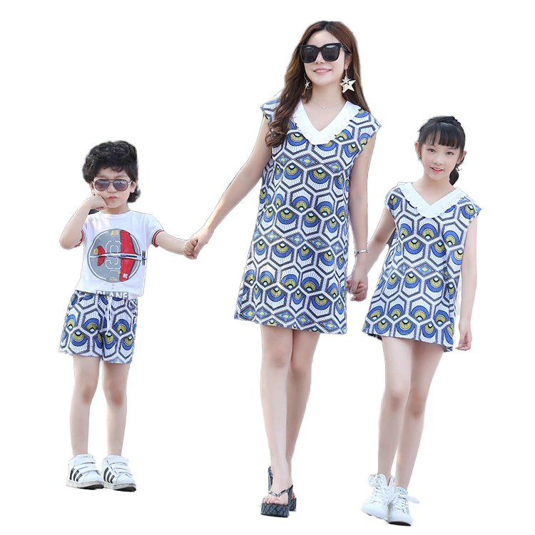 Wholesale New Design Mother Daughter Matching Dress Children Family Set Clothes