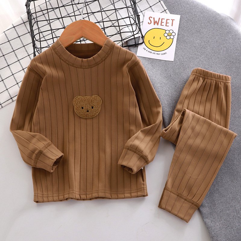 Wholesale of children's plush warm home clothing sets