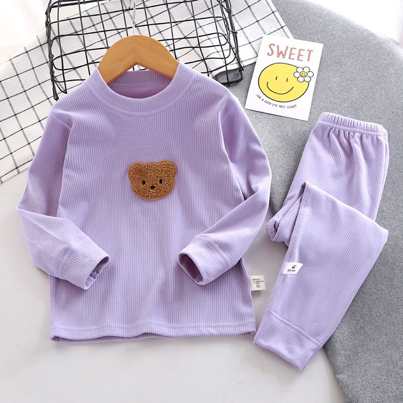 Wholesale of children's plush warm home clothing sets