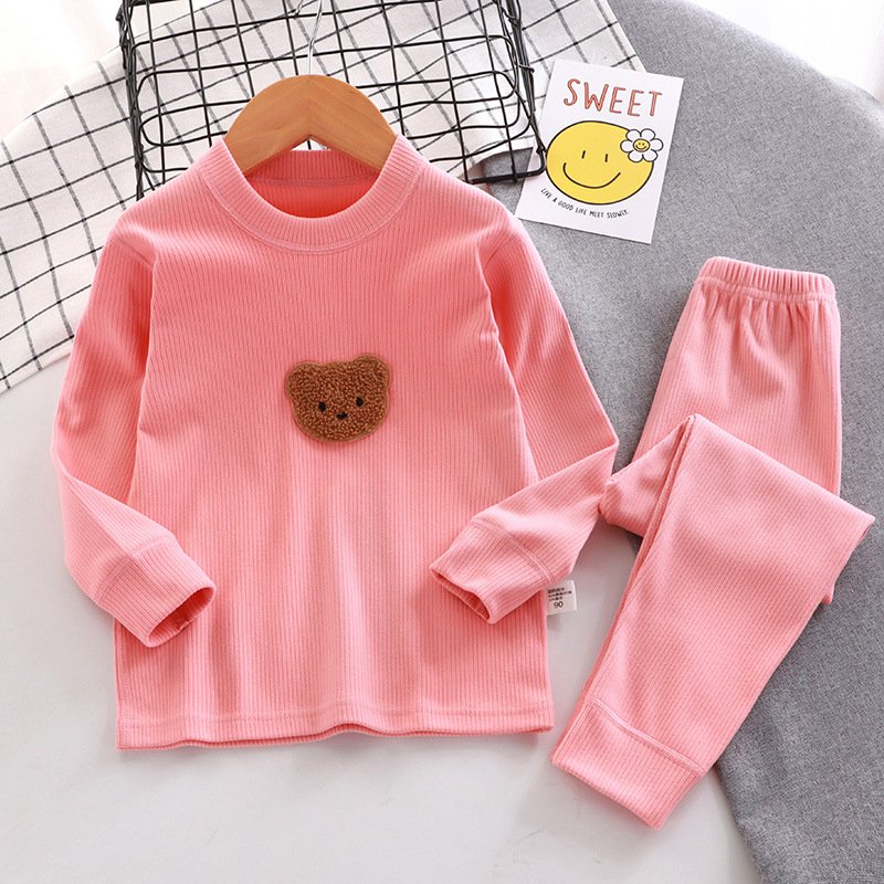 Wholesale of children's plush warm home clothing sets