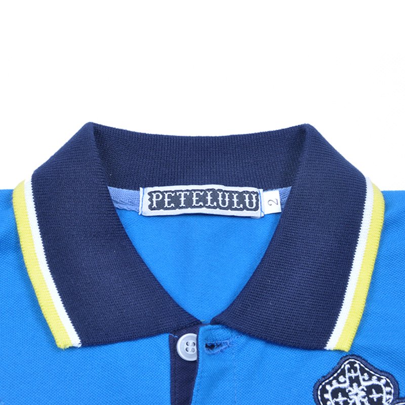 Guangzhou manufacturer two-piece kids clothing sets soft cotton textile polo neck shirt for kids wholesale