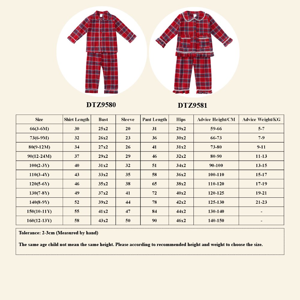 kids button up Christmas pajamas set 2024 cotton red gingham girls ruffles dresses long sleeve check children pajamas wholesale