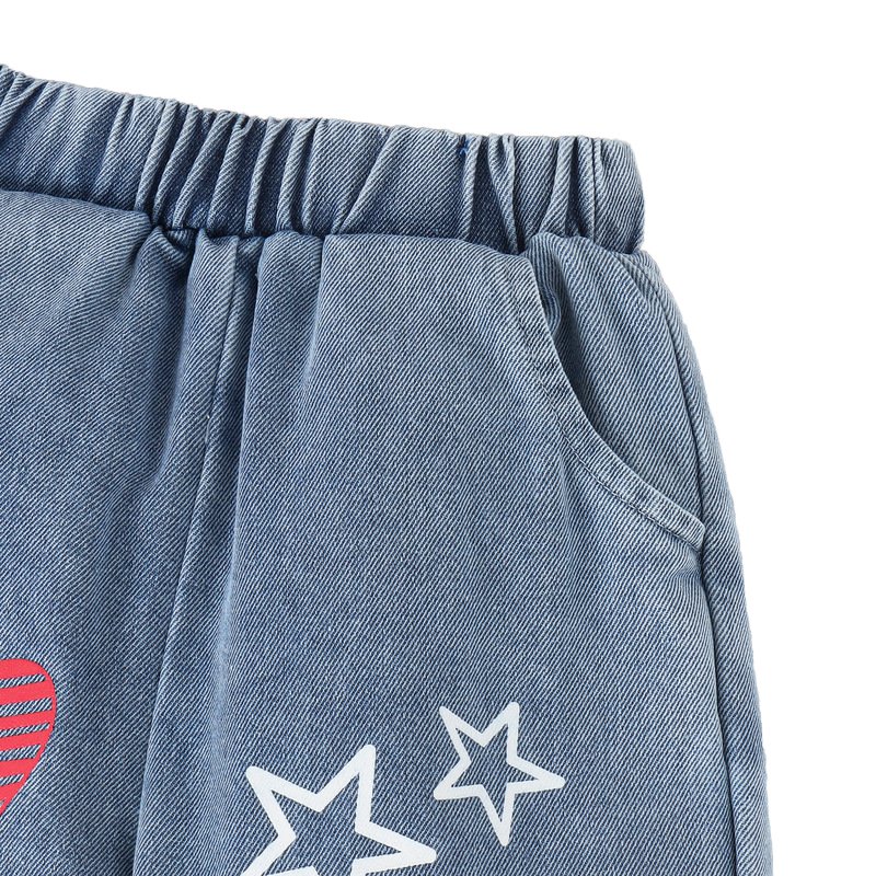 Cartoon girls Jeans sets Kids Clothing Casual Baby sets Denim Infant Trousers Boy Children Pants Boy Jean sleeveless tshirt suit