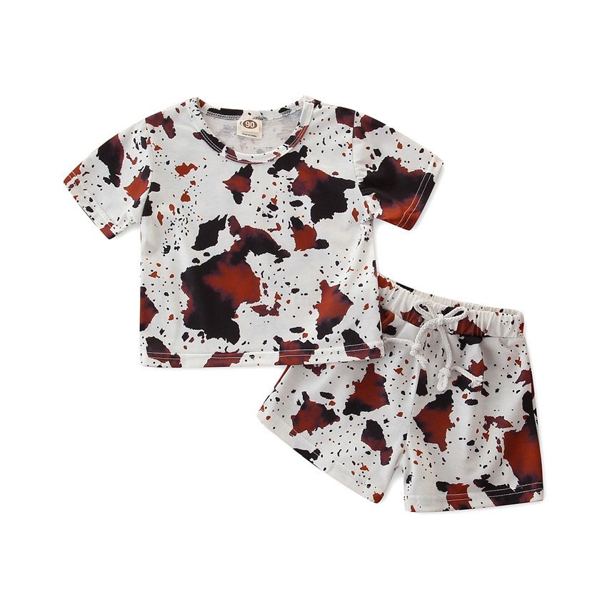 Fashion Summer Baby Girl Waffle Cotton Baby T-shirts Tops & Pants Set Toddler Boys Clothing Set For Customization
