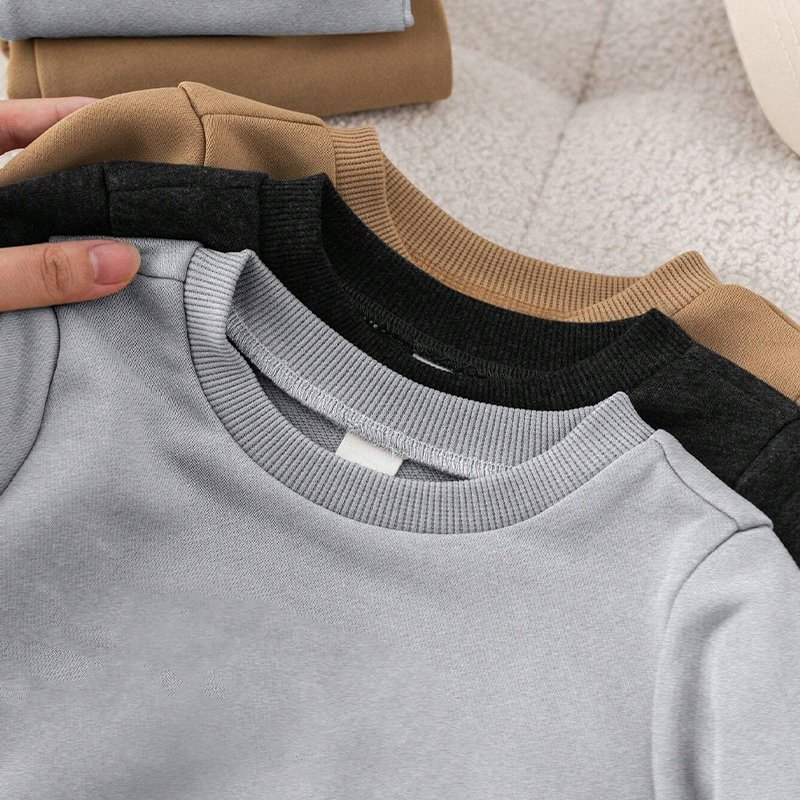 Bamboo cotton kids sweatsuit sets french terry children's tracksuits boys clothing sets custom winter kids streetwear boys