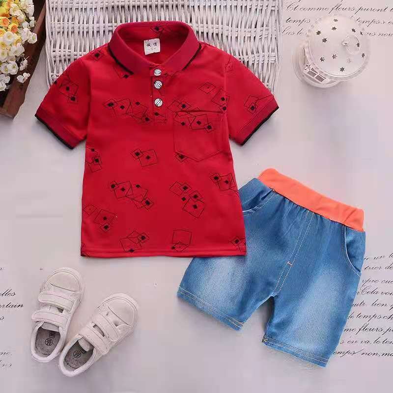 Toddler Boy Clothes Children Summer Clothing Boys Short Sets For Kids Clothes Sets T-shirt+Jeans Sport Suits 2 3 4 5 6 Years